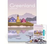 Rompecabezas de 1000 Piezas para Adultos,diseño de Groenlandia,con Bordes precisos,Ideal para Jugar a Juegos de lógica,Relajarse y divertirse Tiempo Libre (38x52cm)