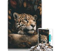 Rompecabezas de 1000 Piezas para Adultos, diseño de Guepardo en la Selva, Ideal para aliviar el estrés, Pasar el rato y entretenerse Entre Padres e Hijos (tamaño 75x50cm)