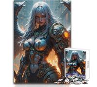 Rompecabezas de 1000 Piezas para Adultos, diseño de Guerrero ángel, Juego Educativo Familiar, Corte de precisión, Regalo de cumpleaños, tamaño 38x52cm