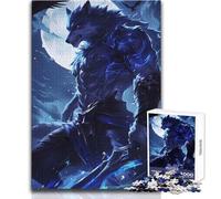 Rompecabezas de 1000 Piezas para Adultos, diseño de Guerrero Hombre Lobo, Juegos Familiares, Regalo antiestrés para cumpleaños, tamaño 38x52cm