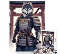Rompecabezas de 1000 Piezas para Adultos diseño de Guerrero samurái Lobo Juguete Educativo japonés Gran Regalo y Juego Familiar para cumpleaños y Navidad Tamaño 38x52cm