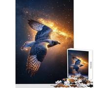 Rompecabezas de 1000 Piezas para Adultos diseño de halcón cósmico en Vuelo Juguetes antiestrés Regalos para Mujeres y Hombres Juego Educativo interacción Entre Padres e Hijos tamaño 38x52cm