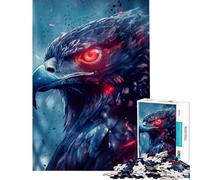 Rompecabezas de 1000 Piezas para Adultos diseño de halcón de Ojos Rojos Juguetes educativos Juegos Familiares una Obra de Arte un Gran Regalo para los Amantes de los Juegos (tamaño 38x26cm)