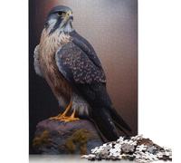 Rompecabezas de 1000 Piezas para Adultos, diseño de halcón Merlín, Pintura al óleo, Rompecabezas de Madera para Adolescentes, 1000 Piezas (75 x 50 cm)