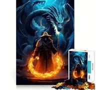 Rompecabezas de 1000 Piezas para Adultos,diseño de hechicero dragón Antiguo,Juego de Memoria,Ajuste, Compacto y Divertido para Jugar en Familia (50x75cm)