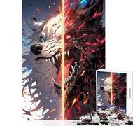 Rompecabezas de 1000 Piezas para Adultos diseño de Hombre Lobo Muerte y Vida Juguetes para decoración del hogar Regalos de Amigo Secreto Juego práctico Entrena tu Cerebro y Tus Manos tamaño 50x75cm