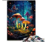 Rompecabezas de 1000 Piezas para Adultos, diseño de Hongos Coloridos de Madera, Regalo Divertido y Actividad para el hogar, 50x75cm, Ideal para Fiestas de cumpleaños para Hombres y Mujeres