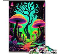 Rompecabezas de 1000 Piezas para Adultos, diseño de Hongos psicodélicos de Madera, decoración del hogar 50x75cm, Ideal para Fiestas de cumpleaños para Hombres y Mujeres