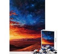Rompecabezas de 1000 Piezas para Adultos diseño de Horizonte al Atardecer del Desierto cumpleaños Juego Educativo para interacción Entre Padres e Hijos (tamaño 38x26cm)
