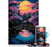 Rompecabezas de 1000 Piezas para Adultos,diseño de jardín Pastel japonés,píxeles,Corte Suave,Arte,Actividad Cerebral Inteligente,Tiempo Libre,diversión,decoración navideña,Regalo (50x75cm)