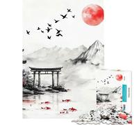 Rompecabezas de 1000 Piezas para Adultos diseño de jardín Zen japonés Juguete Intelectual Juego Imposible Educativo Ideal para el Amigo Invisible (tamaño 38x26cm)