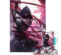Rompecabezas de 1000 Piezas para Adultos diseño de Kunoichi carmesí Ideal para divertirse en casa en Familia Juego Imposible para Mayores de 14 años Incluye Rompecabezas de 50x75cm