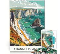 Rompecabezas de 1000 Piezas para Adultos,diseño de la Costa de Las Islas del Canal,Corte preciso,Divertido Rompecabezas,Regalo para el Tiempo Libre,decoración navideña (50x75cm)