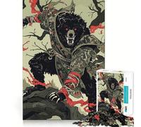 Rompecabezas de 1000 Piezas para Adultos,diseño de la Leyenda del Oso,Bordes, Juego cognitivo,Regalo,Juego de Ocio,Actividad de cumpleaños (38x26cm)