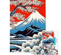 Rompecabezas de 1000 Piezas para Adultos diseño de la montaña Fuji Estilo Vintage Ideal para Adolescentes Decoración de Pared Amantes de los Videojuegos (tamaño 50x75cm)
