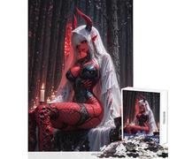 Rompecabezas de 1000 Piezas para Adultos diseño de la Novia Demonio roja en el Bosque Oscuro Juguete Educativo Regalo para Mujeres y Hombres colección de Artistas de Impossible Game Bellas Artes