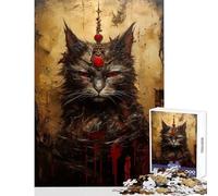 Rompecabezas de 1000 Piezas para Adultos diseño de la Reina Gato Vintage decoración del hogar Juguetes Regalos de Amigo Secreto Juego práctico Entrena tu Cerebro y Tus Manos tamaño 38x52cm