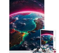 Rompecabezas de 1000 Piezas para Adultos diseño de la Tierra Desde el Espacio Juguete para decoración de Pared Regalo para Mujeres Hombres Juegos Familiares colección de Artistas Bellas Artes 50x75cm