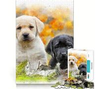 Rompecabezas de 1000 Piezas para Adultos,diseño de labradores otoñales,Arte,Bordes Finos,Manualidades,Juego Divertido y Relajante,Regalo de cumpleaños o para Aficionados (38x52cm)