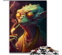 Rompecabezas de 1000 Piezas para Adultos, diseño de Lagarto de Ciencia ficción fumando, Ideal para el hogar, la Sala de Estar y la Oficina, tamaño 38x26cm