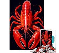 Rompecabezas de 1000 Piezas para Adultos diseño de Langosta roja Juguetes de decoración para el hogar Juguetes educativos para Aprender y Reducir el estrés (50x75cm)