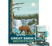 Rompecabezas de 1000 Piezas para Adultos,diseño de Las Grandes Montañas Humeantes,Corte Premium,Divertido,Estimulante para la Mente,Juego Relajante, Tranquilo (38x26cm)