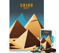 Rompecabezas de 1000 Piezas para Adultos,diseño de Las pirámides de El Cairo,Egipto Juguete Decorativo de construcción Juego de Paz Regalo de cumpleaños (38x52cm)