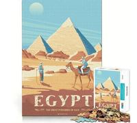 Rompecabezas de 1000 Piezas para Adultos,diseño de Las pirámides de Giza,Egipto,Corte Premium,Juego para ejercitar la Mente,diversión sin Preocupaciones,decoración navideña (50x75cm)