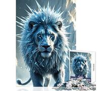 Rompecabezas de 1000 Piezas para Adultos diseño de león de Hielo Elemental Ideal para decoración del hogar Regalo Juego Educativo Interesante para Reducir el estrés tamaño 38x26cm