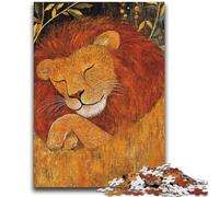 Rompecabezas de 1000 Piezas para Adultos, diseño de león, difícil y desafiante, con póster a Juego y Hoja de Trivia para niños de 14 años, 50x75cm