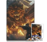 Rompecabezas de 1000 Piezas para Adultos, diseño de león Dorado Chino Antiguo, Juego Educativo, Actividades Familiares, Regalos de Amigo Secreto, tamaño 38x52cm