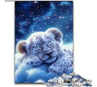 Rompecabezas de 1000 Piezas para Adultos, diseño de león Durmiente, de Madera, 50x75cm, Ideal para el Cerebro, Adolescentes y decoración del hogar