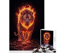 Rompecabezas de 1000 Piezas para Adultos diseño de león volcánico ardiente Ideal para Decorar el hogar Regalo de cumpleaños Juegos educativos difícil y desafiante tamaño 38x52cm