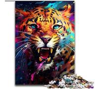 Rompecabezas de 1000 Piezas para Adultos,diseño de Leopardo en cartón. Un Rompecabezas desafiante para Hacer tú Mismo,Ideal para los Amantes de la Naturaleza Relajarse (26x38cm).