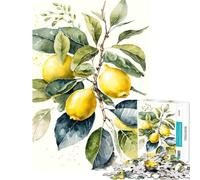 Rompecabezas de 1000 piezas para adultos diseño de limones en acuarela un reto para completar Ideal para pasar el tiempo en casa durante las vacaciones Juego práctico para mayores de 14 años (50x75cm)