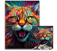 Rompecabezas de 1000 Piezas para Adultos,diseño de Lince Colorido,de Madera,desafiante Rompecabezas para Adolescentes,Juego Interactivo Divertido para Toda la Familia,50x75cm/19,68x29,52 Pulgadas.