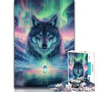 Rompecabezas de 1000 Piezas para Adultos, diseño de Lobo ártico, Ideal para el hogar, Ideal para días de Lluvia, Regalo de cumpleaños (38x26cm)