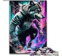Rompecabezas de 1000 Piezas para Adultos, diseño de Lobo Callejero de Madera, Mayores de 14 años, 50x75cm, Ideal para Adolescentes