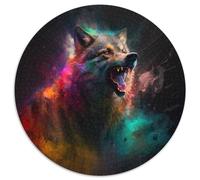 Rompecabezas de 1000 Piezas para Adultos, diseño de Lobo de fantasía, Rompecabezas Redondos de Papel, Regalo para un desafío Mental, Actividad educativa para Adolescentes (tamaño 67,5 x 67,5 cm)