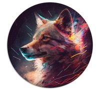 Rompecabezas de 1000 Piezas para Adultos, diseño de Lobo de fantasía, Rompecabezas Redondos de Papel, Regalo para un desafío Mental, Actividad educativa para Adolescentes (tamaño 67,5 x 67,5 cm)