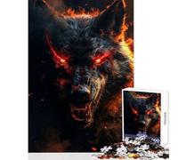 Rompecabezas de 1000 Piezas para Adultos diseño de Lobo diabólico Juguetes antiestrés Gran Regalo y Juego Educativo Interesante para Reducir el estrés tamaño 38x52cm