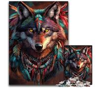 Rompecabezas de 1000 Piezas para Adultos, diseño de Lobo Indio, de Madera, cumpleaños, festividades y decoración del hogar, 50x75cm
