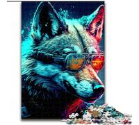 Rompecabezas de 1000 Piezas para Adultos, diseño de Lobo Juego Familiar para aliviar el estrés, un desafío difícil Una Obra de Arte para Mayores de 14 años (tamaño 50x75cm)