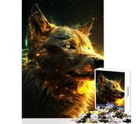 Rompecabezas de 1000 Piezas para Adultos diseño de Lobo poderoso y eléctrico Juguetes antiestrés Regalo de cumpleaños Juego práctico difícil y desafiante tamaño 38x52cm