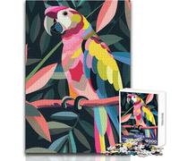 Rompecabezas de 1000 Piezas para Adultos, diseño de Loro Abstracto, Plano, para Disfrutar de Horas de Tranquilidad y Tranquilidad, Corte Limpio, Juguete Artesanal Duradero, tamaño 38x26cm