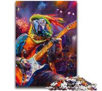 Rompecabezas de 1000 Piezas para Adultos, diseño de Loro Tocando la Guitarra, Juguetes educativos, Juegos Familiares, Regalos para Amigos y Familiares, 26x38cm