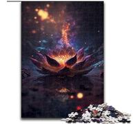 Rompecabezas de 1000 Piezas para Adultos, diseño de Loto Negro cósmico de Madera, Navidad y Año Nuevo, Regalo Festivo, 50x75cm, Actividad de Noche de Juegos Familiar Atractiva
