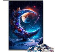 Rompecabezas de 1000 Piezas para Adultos, diseño de Luna cósmica, Rompecabezas de Madera para Adultos, desafiante Juego de ingenio, Actividad interactiva Familiar (tamaño 50x75cm)