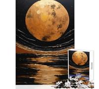 Rompecabezas de 1000 Piezas para Adultos diseño de Luna Dorada sobre Agua Oscura Juguete Educativo Regalo de cumpleaños Juegos educativos Cada Pieza es única Tamaño: 50x75cm