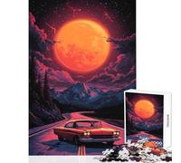 Rompecabezas de 1000 Piezas para Adultos diseño de Luna Roja para Viajes por Carretera decoración del hogar Juguetes Ideas de Regalo Juego Familiar con Piezas de Formas aleatorias Totalmente